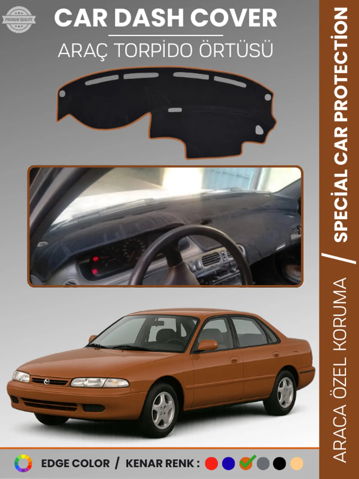 MAZDA 626 CRONOS (1991-1996) Uyumlu Torpido Örtüsü Araca Özel Ön Göğüs Koruma