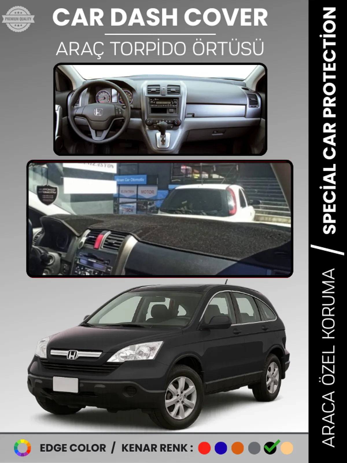 HONDA CR-V (2007-2012) Uyumlu Torpido Örtüsü Araca Özel Ön Göğüs Koruma