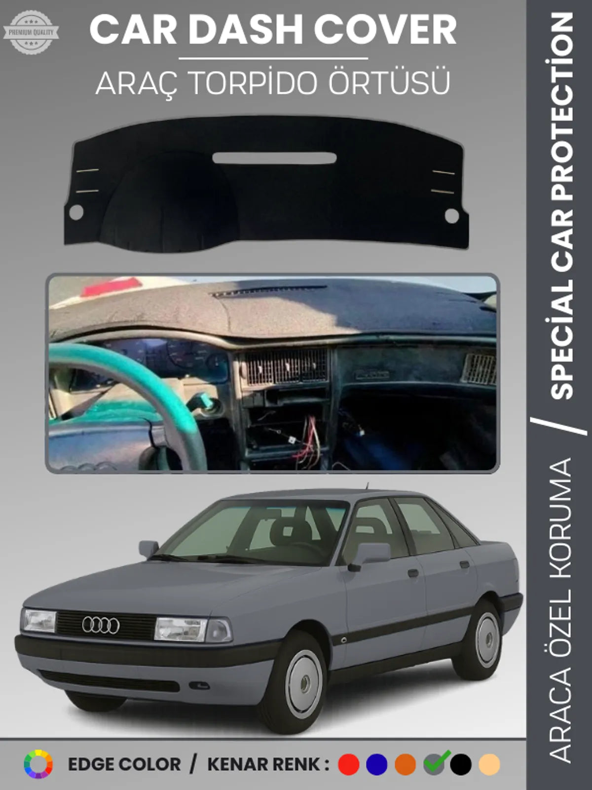 AUDİ 80 (1986-1996) Uyumlu Torpido Örtüsü Araca Özel Ön Göğüs Koruma