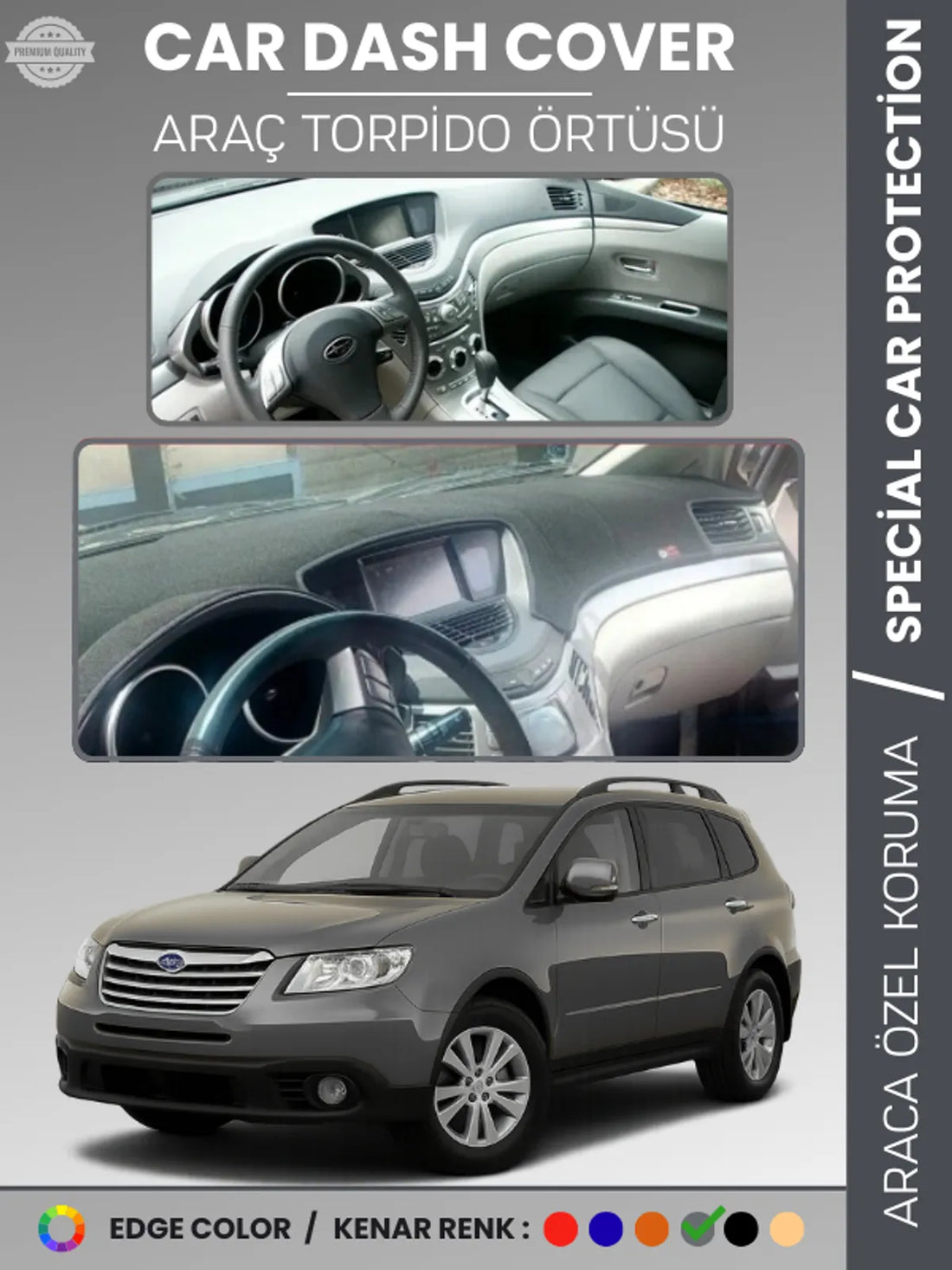 SUBARU B9 TRIBECA (2006-2014) Uyumlu Torpido Örtüsü Araca Özel Ön Göğüs Koruma
