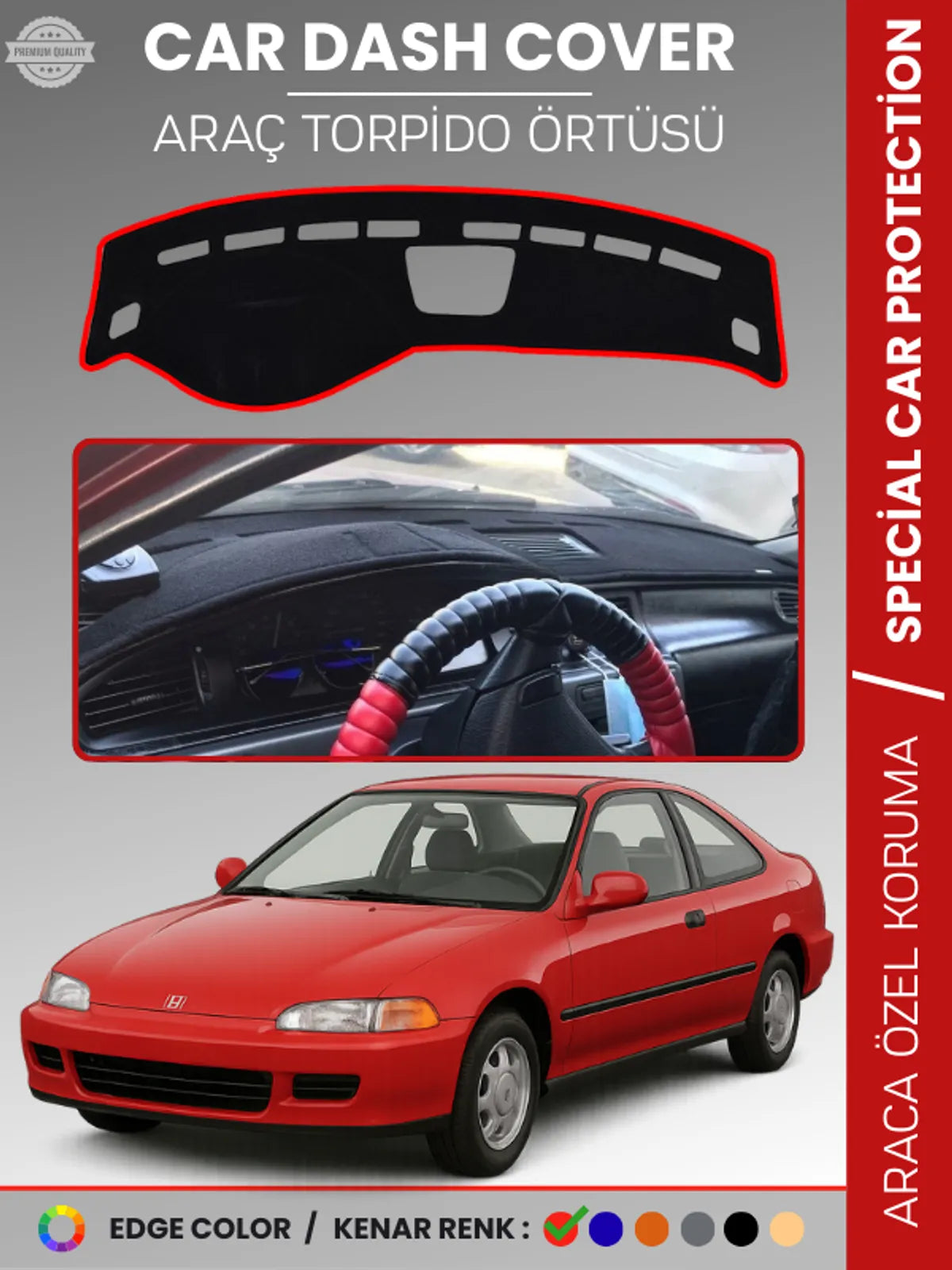 HONDA CIVIC (1994-2000) Uyumlu Torpido Örtüsü Araca Özel Ön Göğüs Koruma