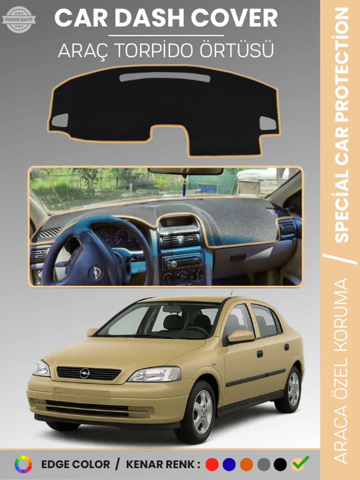 OPEL ASTRA G (1998-2004) Uyumlu Torpido Örtüsü Araca Özel Ön Göğüs Koruma