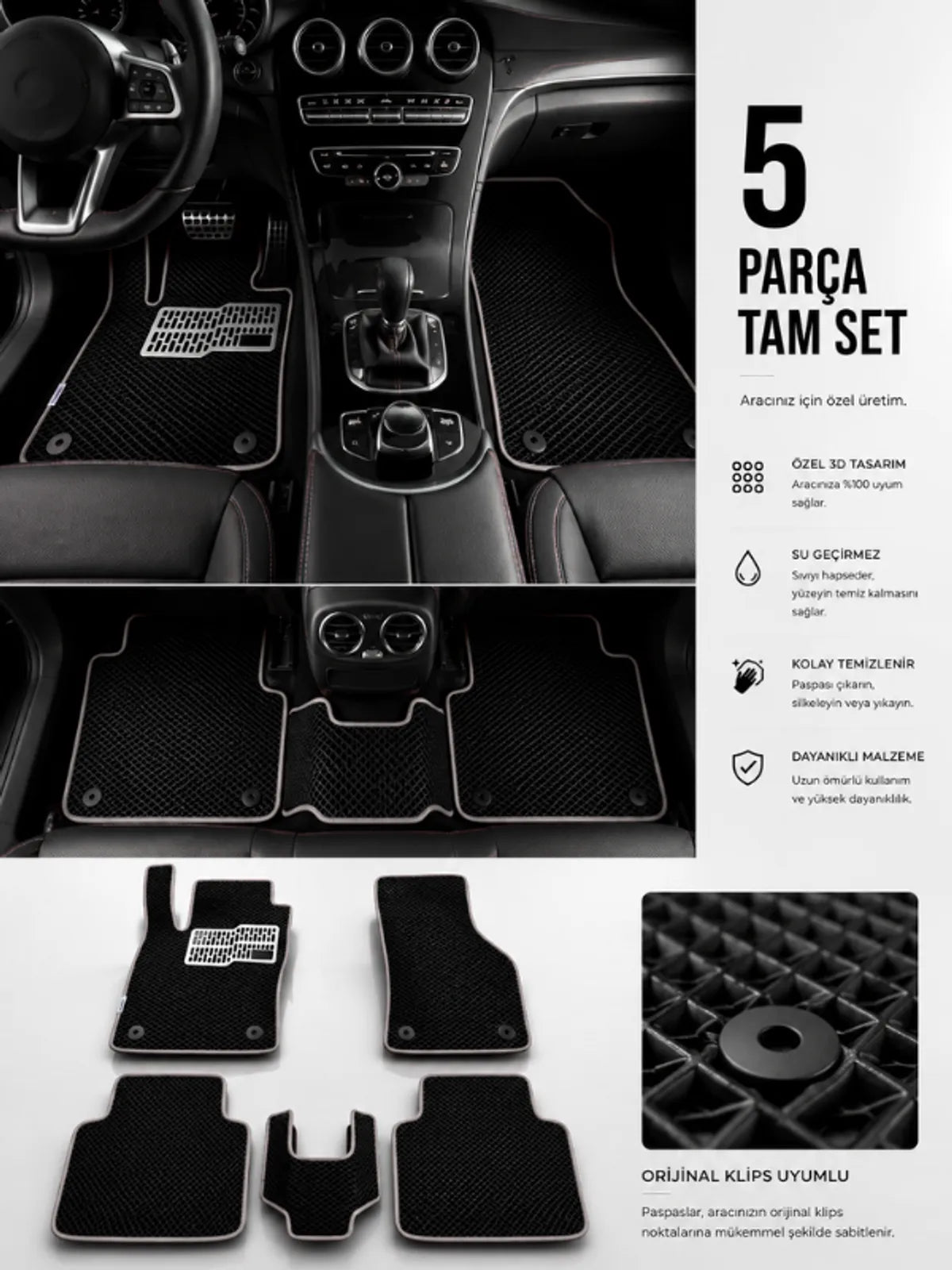 Ford Focus 4-Satation Wagon (2024-2025) Araca Özel EVA Oto Paspas Seti Topukluk Dahil Tam Set