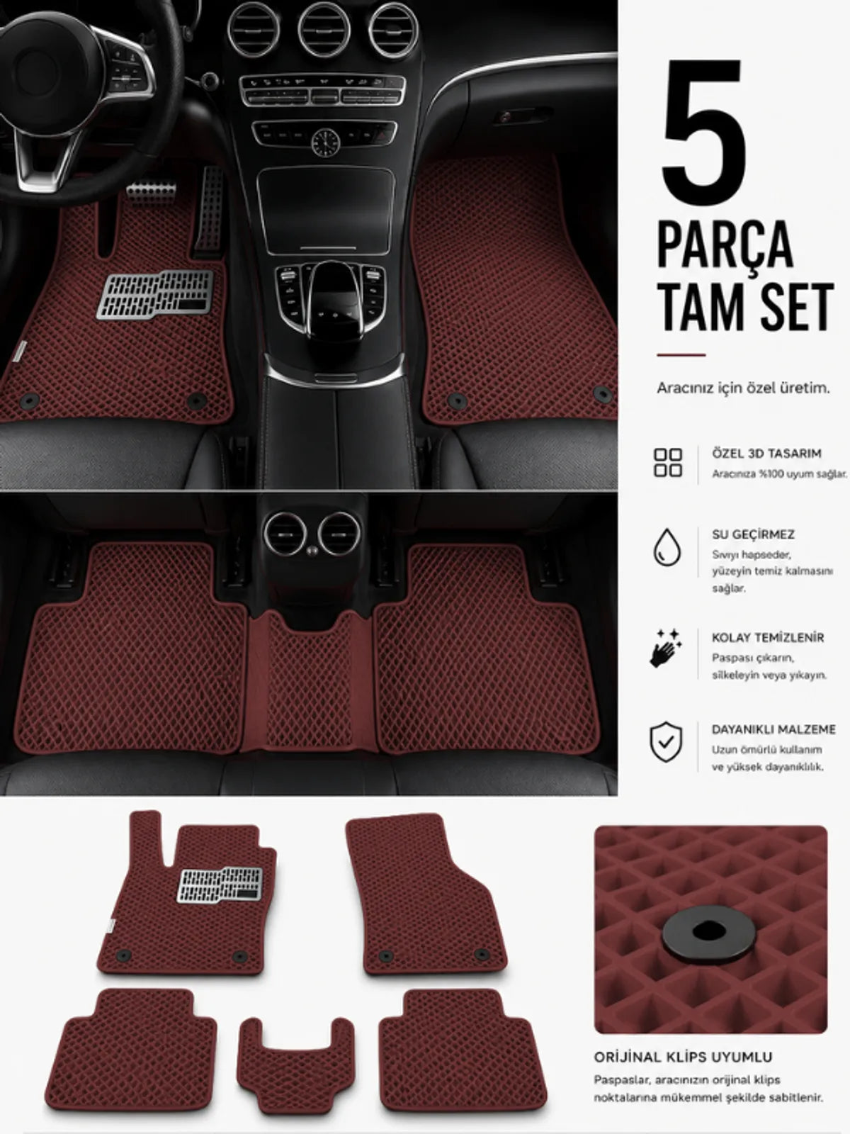 Opel Astra L-Benzinli (2022-2025) Araca Özel EVA Oto Paspas Seti Topukluk Dahil Tam Set