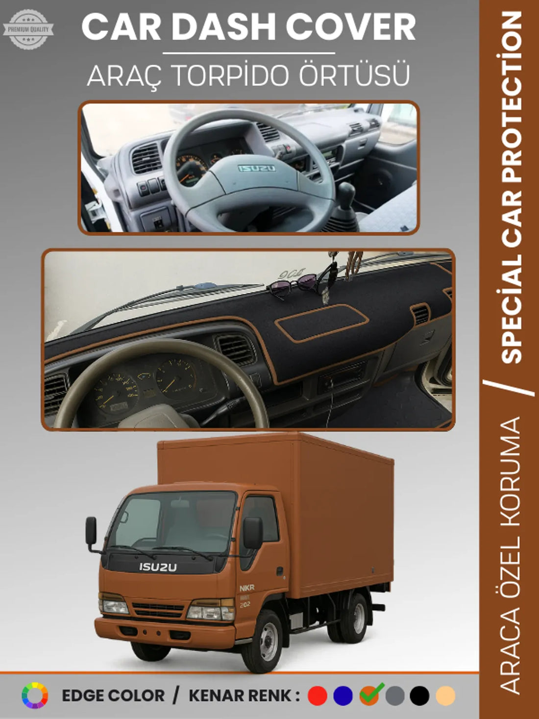 ISUZU NKR WIDE (1997-2005) Uyumlu Torpido Örtüsü Araca Özel Ön Göğüs Koruma