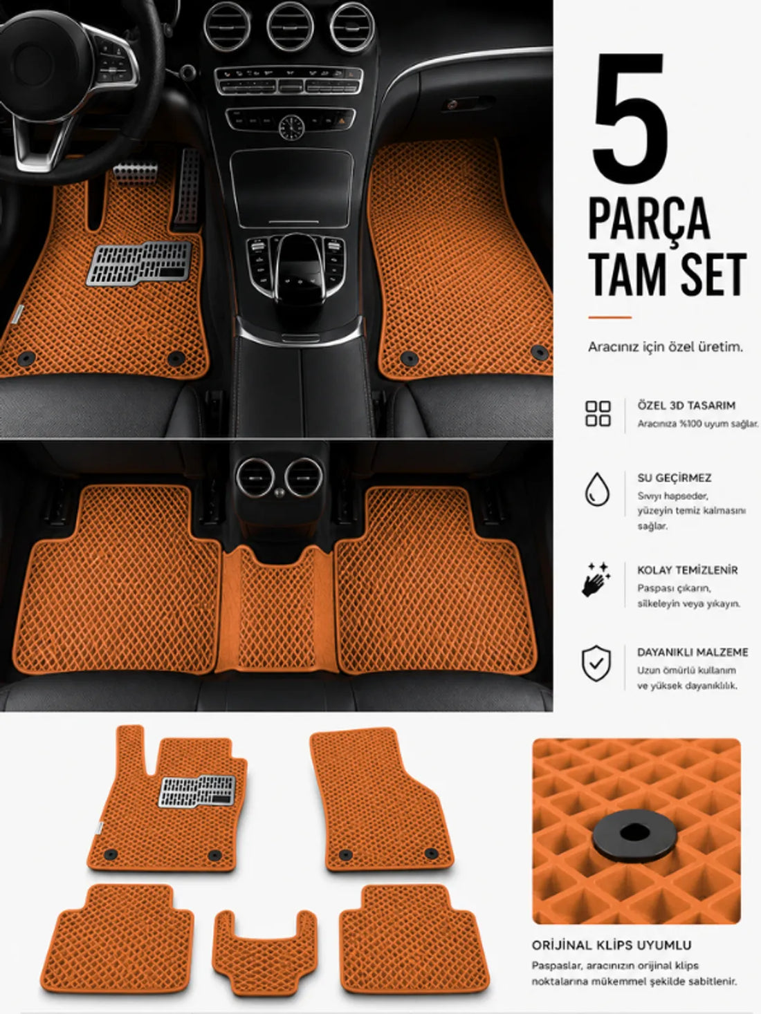 Alfa Romeo 156 (1997-2006) Araca Özel EVA Oto Paspas Seti Topukluk Dahil Tam Set