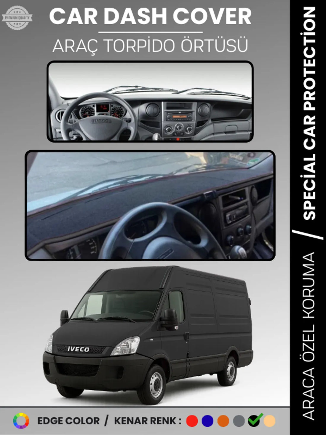 IVECO DAILY (2011-2014) Uyumlu Torpido Örtüsü Araca Özel Ön Göğüs Koruma