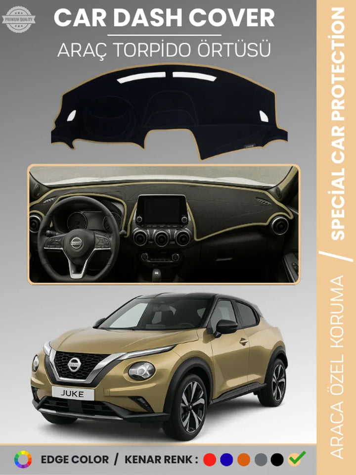 NISSAN JUKE F16 (2019-2025) Uyumlu Torpido Örtüsü Araca Özel Ön Göğüs Koruma