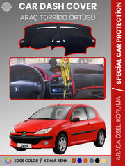 PEUGEOT 206 BÜYÜK EKRAN (1998-2003) Uyumlu Torpido Örtüsü Araca Özel Ön Göğüs Koruma