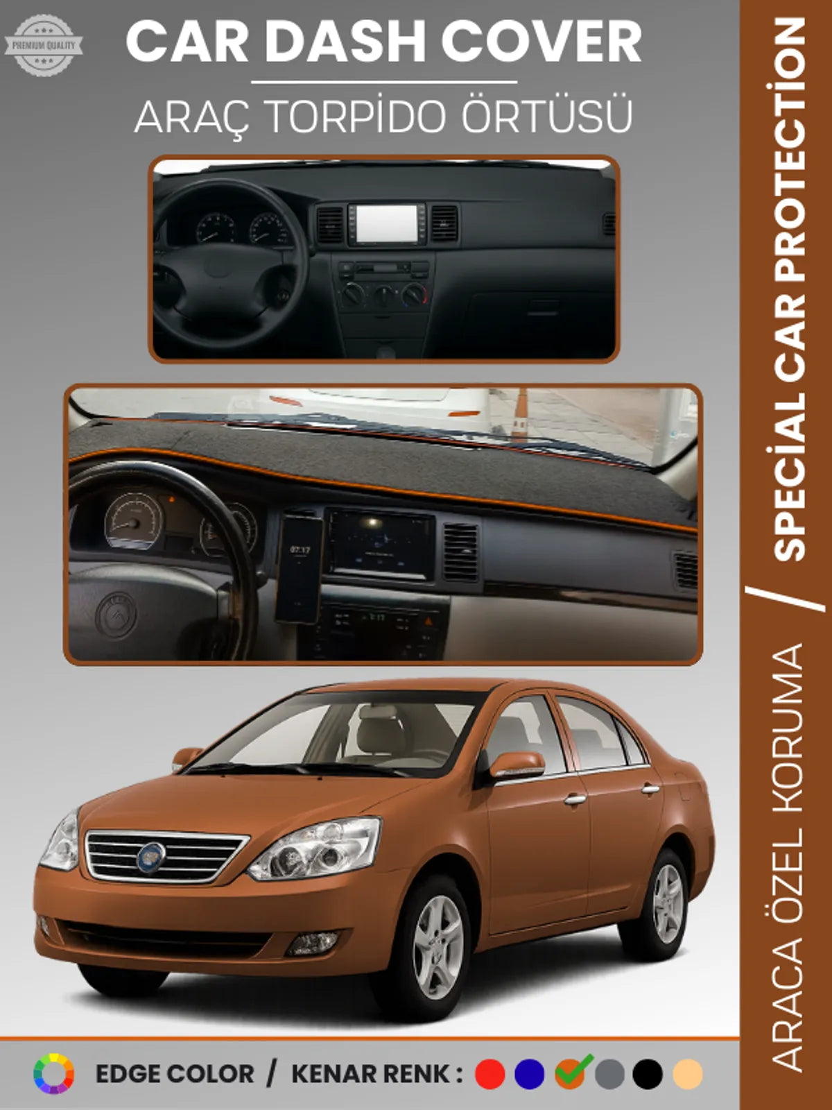 GEELY FC (2008-2012) Uyumlu Torpido Örtüsü Araca Özel Ön Göğüs Koruma