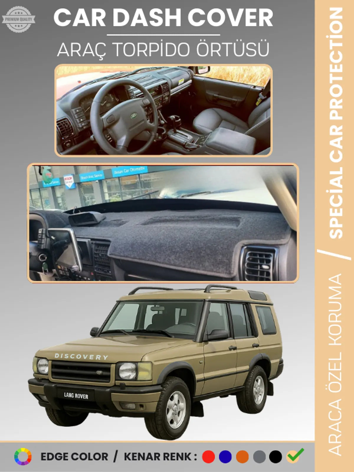 LAND ROVER DISCOVERY 2 L318 (1998-2004) Uyumlu Torpido Örtüsü Araca Özel Ön Göğüs Koruma