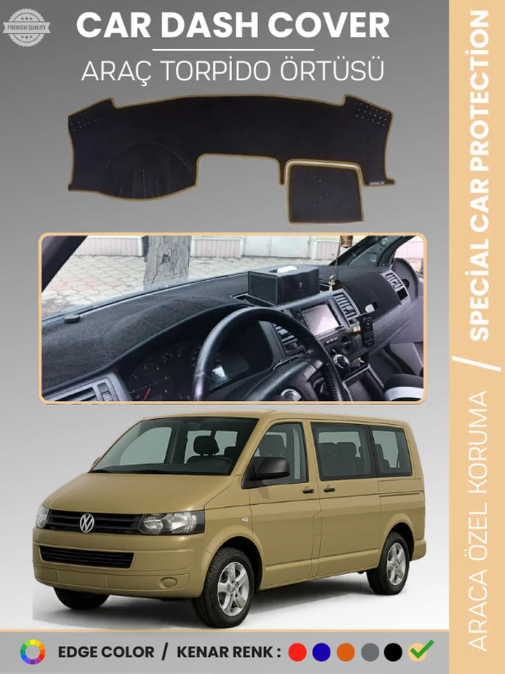 VOLKSWAGEN TRANSPORTER T5 (2003-2016) Uyumlu Torpido Örtüsü Araca Özel Ön Göğüs Koruma