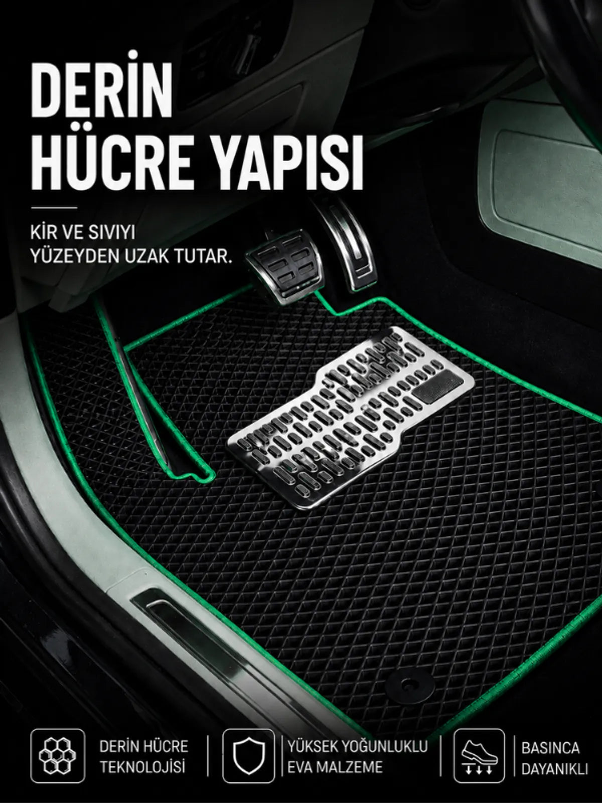 Porsche Cayenne (2002-2010) Araca Özel EVA Oto Paspas Seti Topukluk Dahil Tam Set
