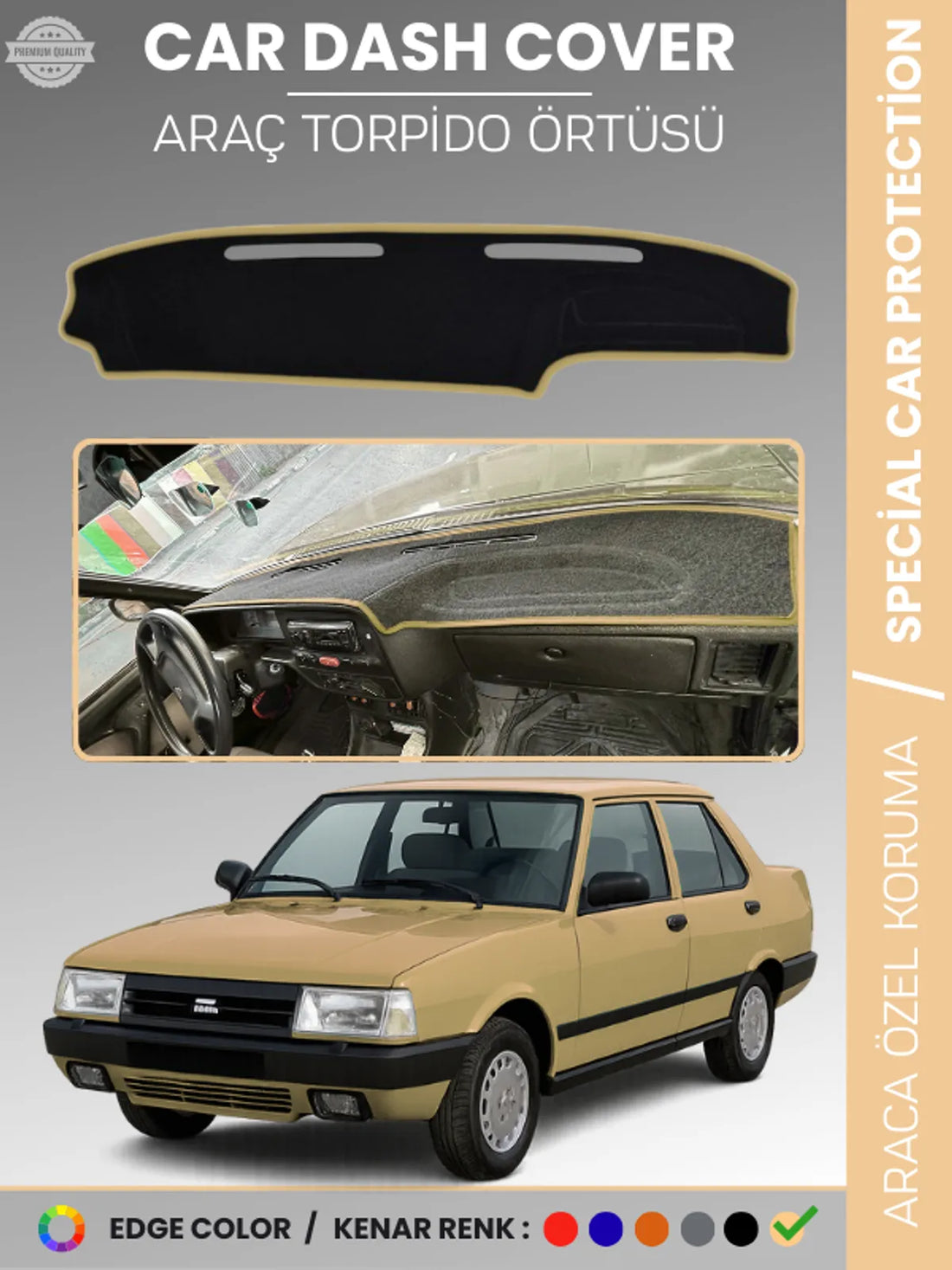 TOFAŞ DOĞAN SLX / ŞAHİN SLX (1993-2002) Uyumlu Torpido Örtüsü Araca Özel Ön Göğüs Koruma