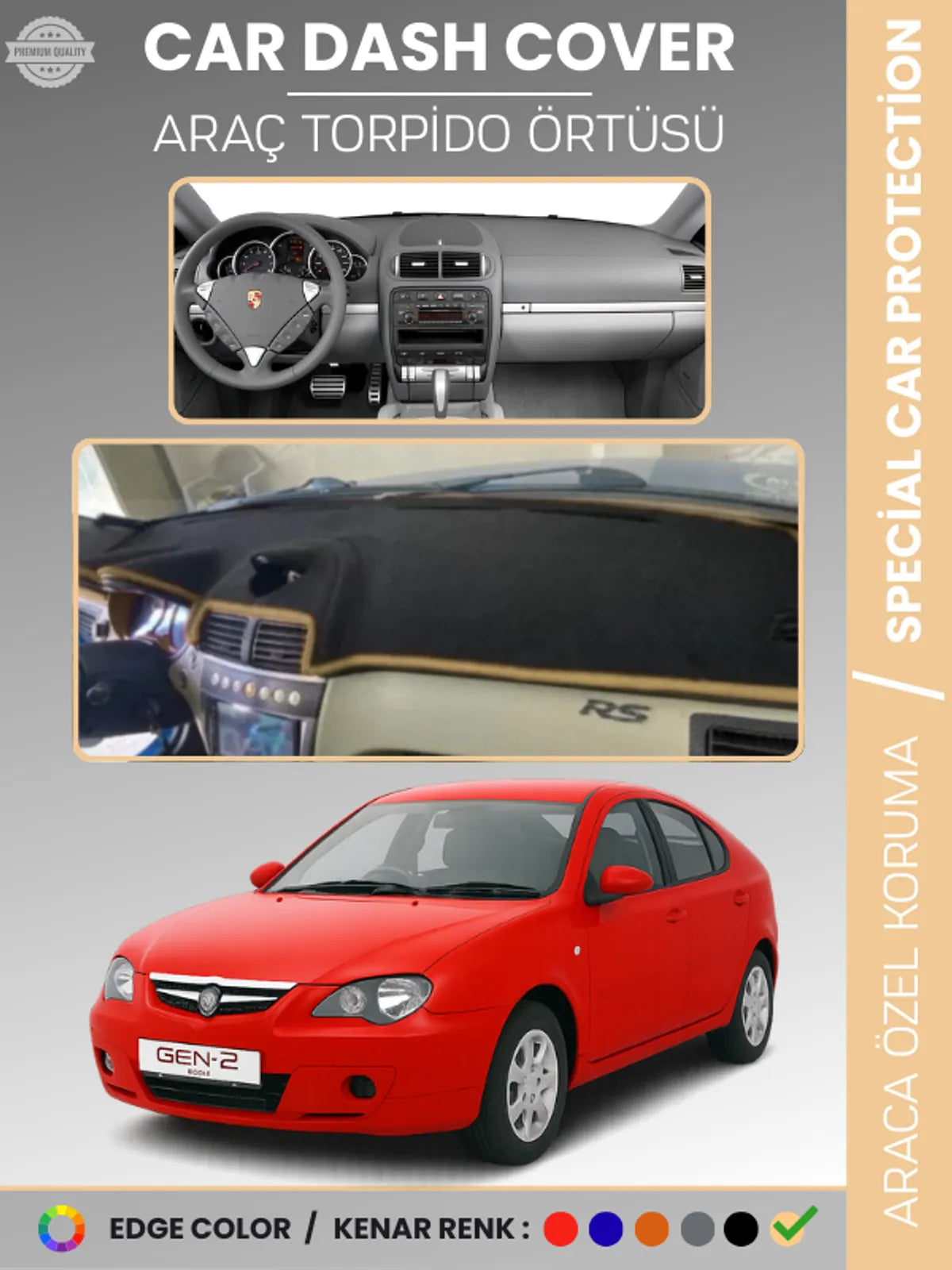 PROTON GEN-2 (2004-2011) Uyumlu Torpido Örtüsü Araca Özel Ön Göğüs Koruma