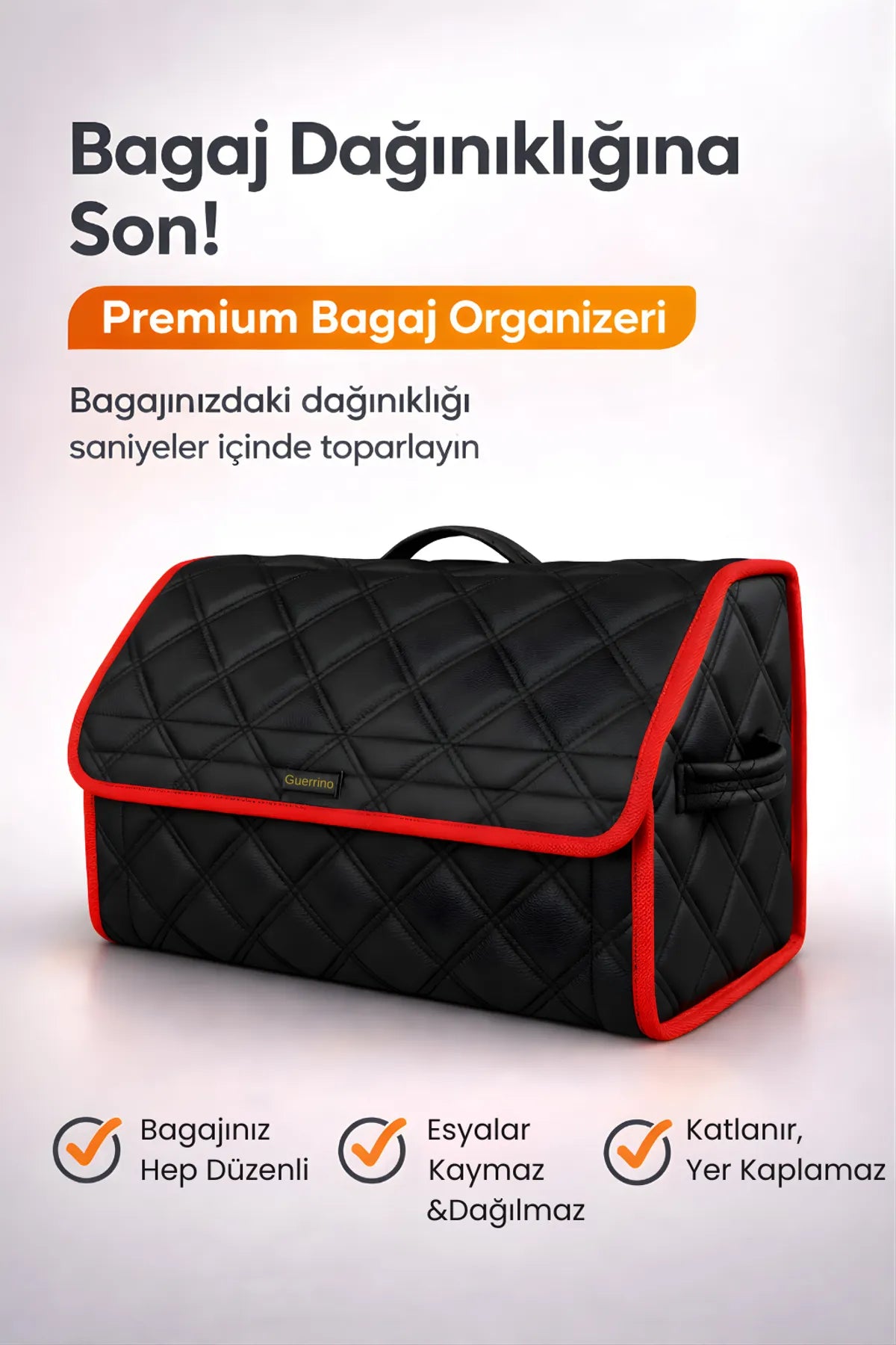 Oto Bagaj Çantası Çift Kat Deri Su Geçirmez Kaymaz Katlanır Araç Düzenleyici
