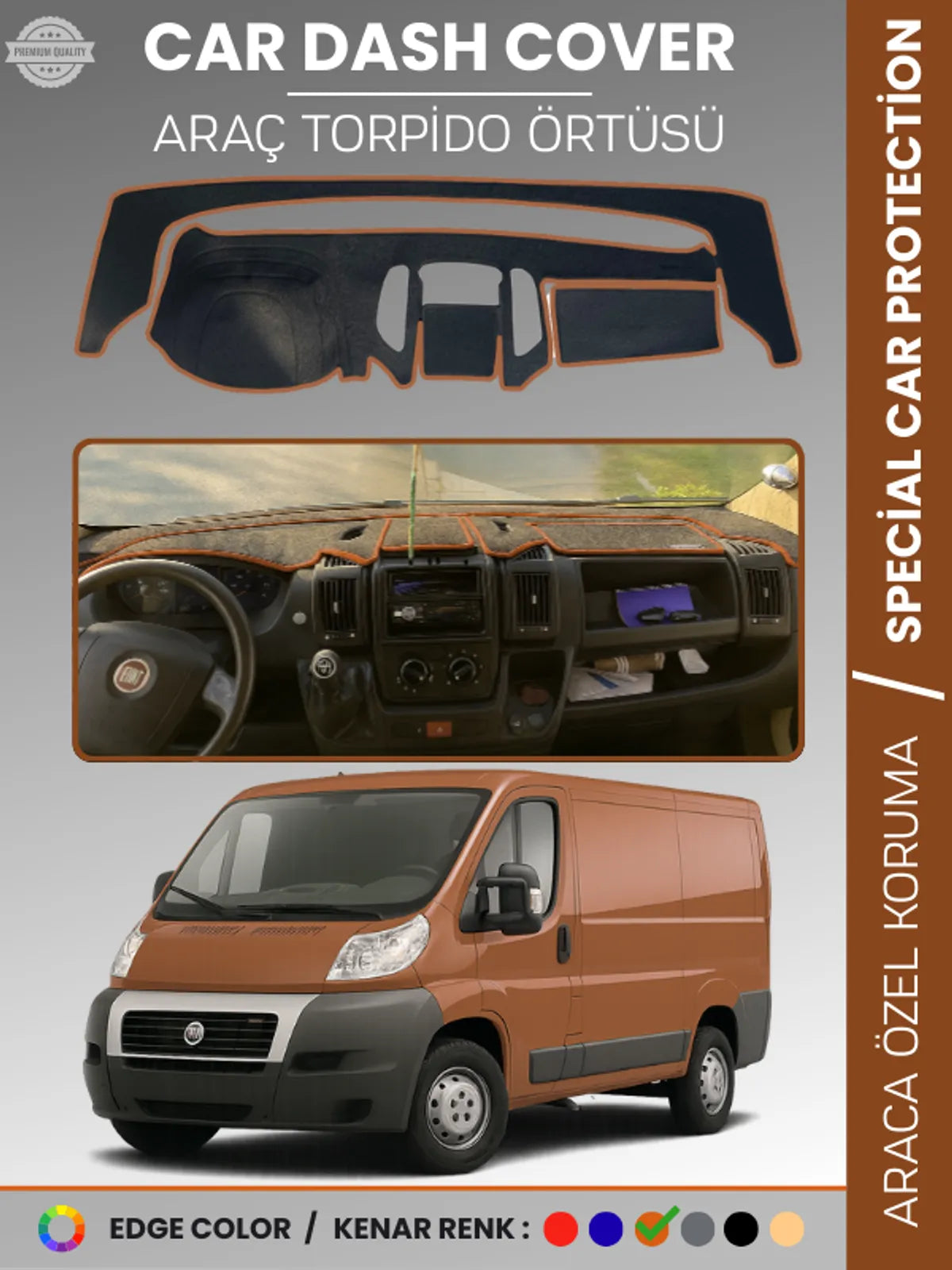 FIAT DUCATO X250 (2006-2014) Uyumlu Torpido Örtüsü Araca Özel Ön Göğüs Koruma