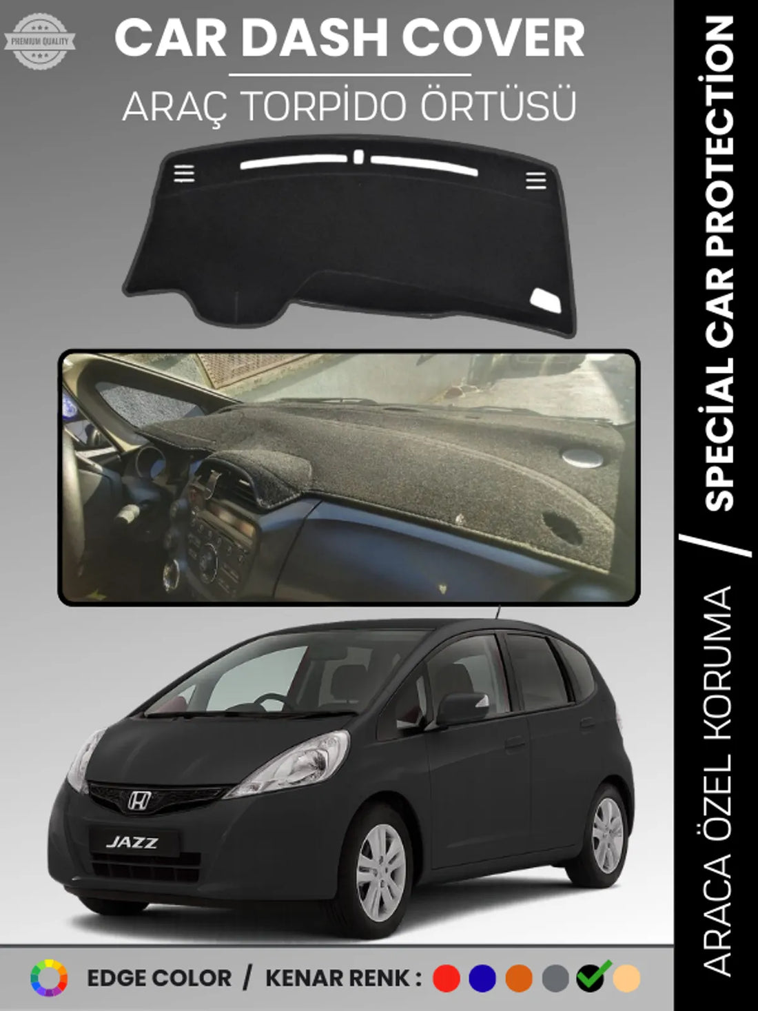 HONDA JAZZ (2009-2013) Uyumlu Torpido Örtüsü Araca Özel Ön Göğüs Koruma
