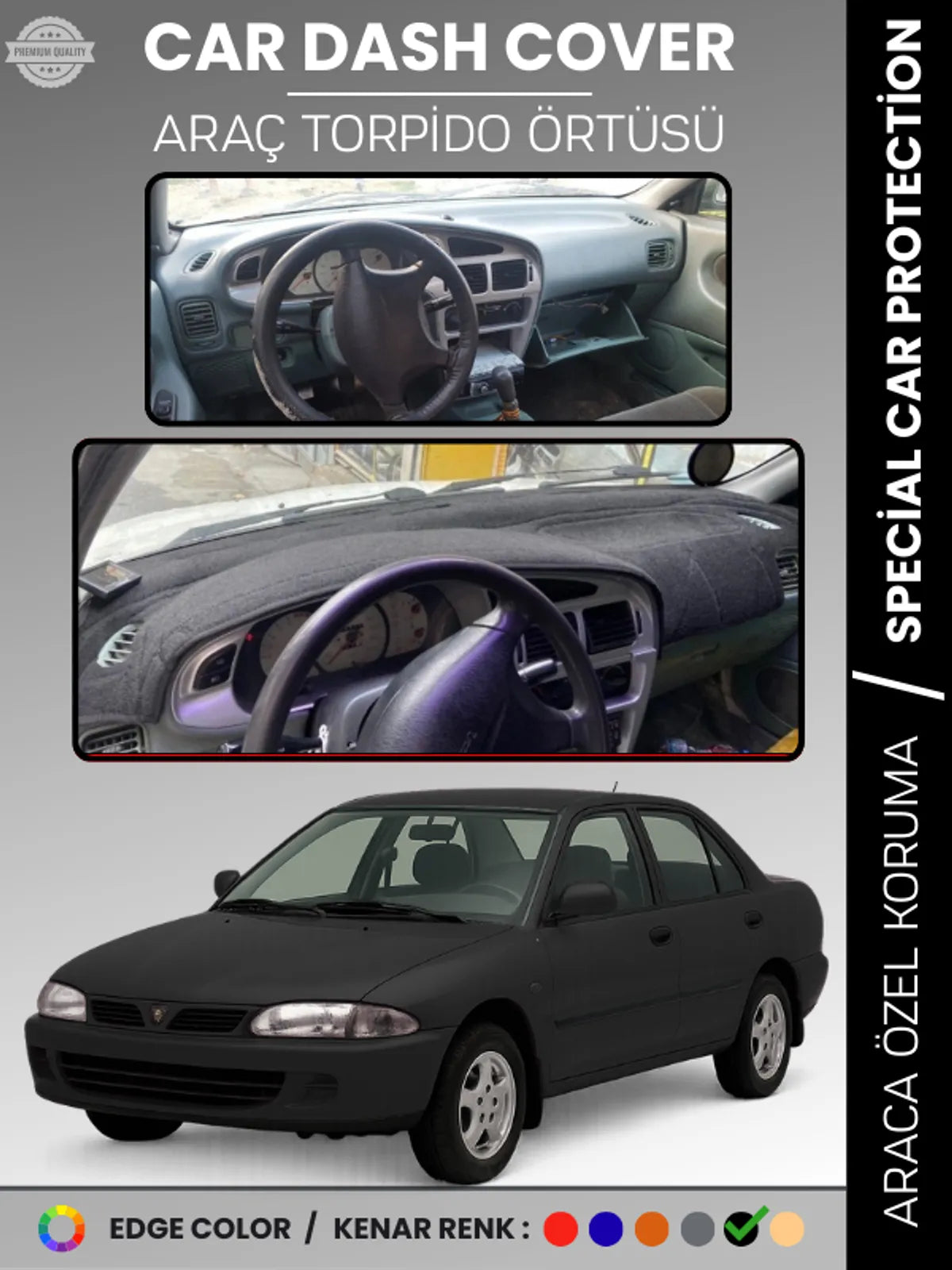 PROTON 415 / WIRA (1993-2004) Uyumlu Torpido Örtüsü Araca Özel Ön Göğüs Koruma
