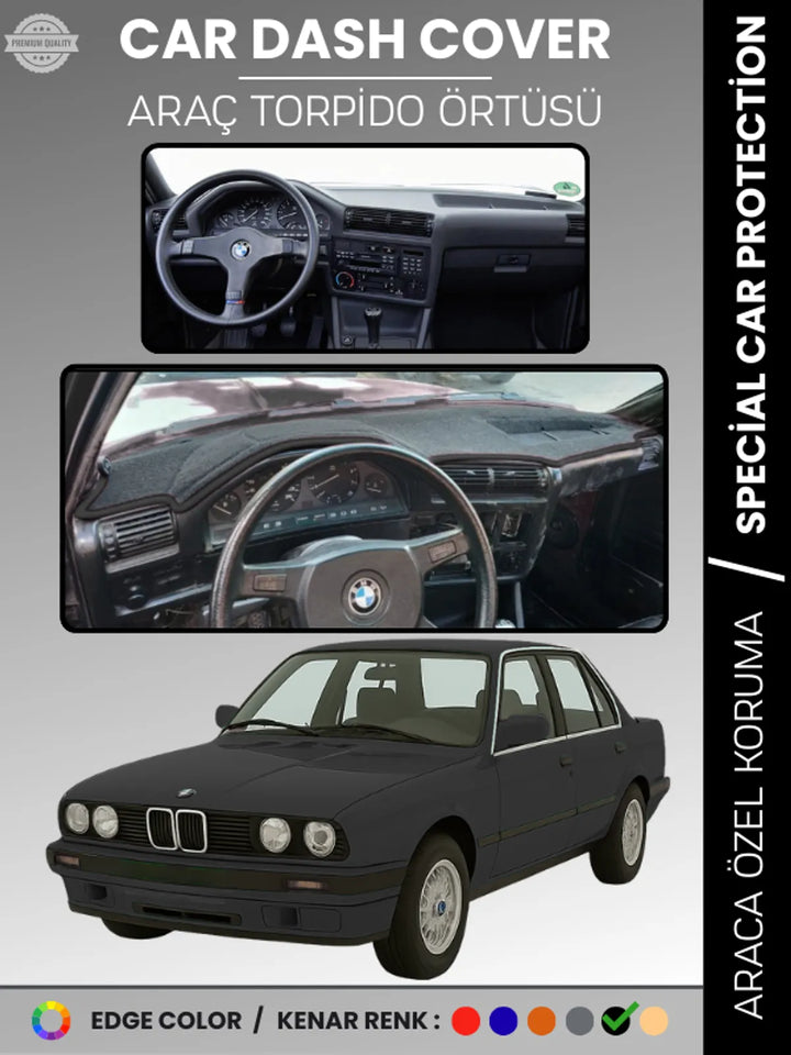 BMW E30 3 SERİSİ (1982-1991) Uyumlu Torpido Örtüsü Araca Özel Ön Göğüs Koruma