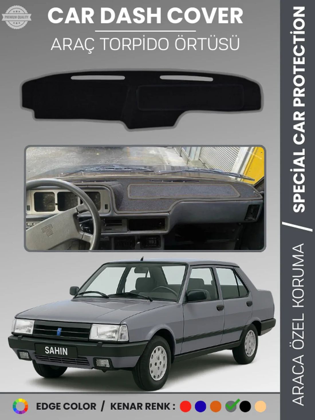 TOFAŞ ŞAHİN DOĞAN KARTAL (1988-1993) Uyumlu Torpido Örtüsü Araca Özel Ön Göğüs Koruma