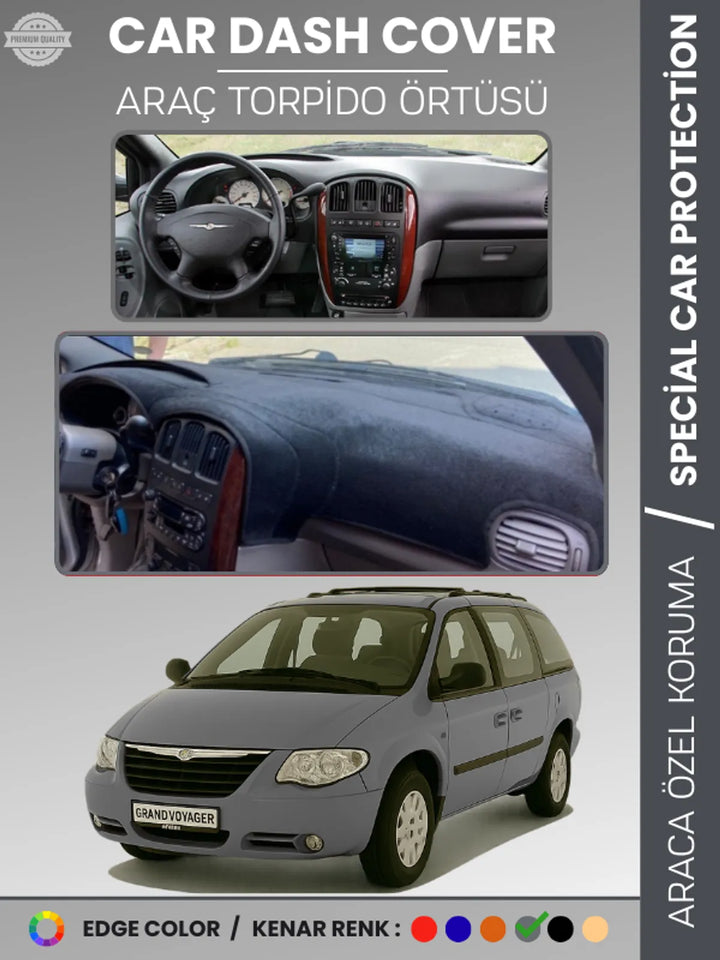 CHRYSLER GRAND VOYAGER (2002-2006) Uyumlu Torpido Örtüsü Araca Özel Ön Göğüs Koruma