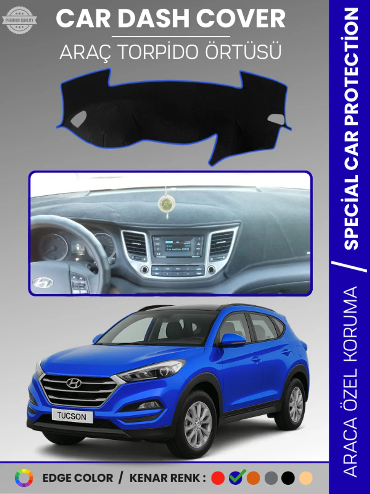 HYUNDAİ TUCSON (2016-2018) Uyumlu Torpido Örtüsü Araca Özel Ön Göğüs Koruma