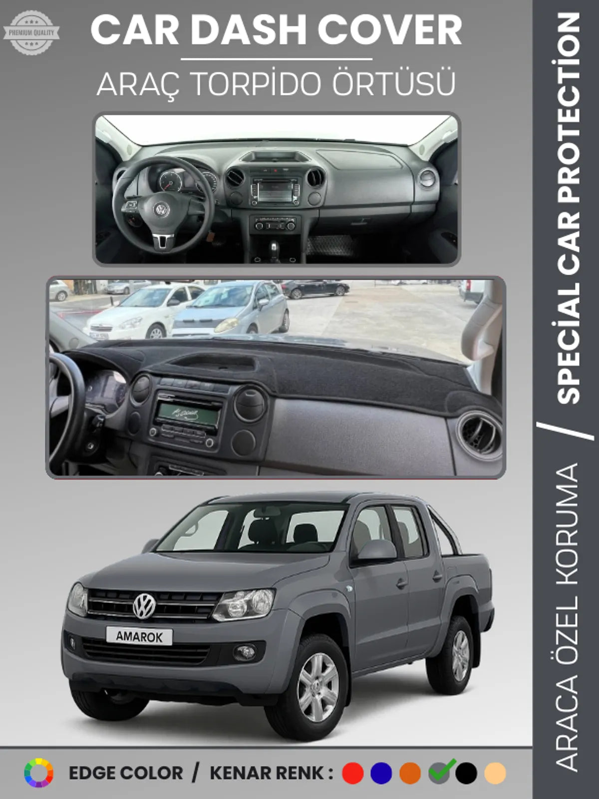 VOLKSWAGEN AMAROK (2009-2016) Uyumlu Torpido Örtüsü Araca Özel Ön Göğüs Koruma
