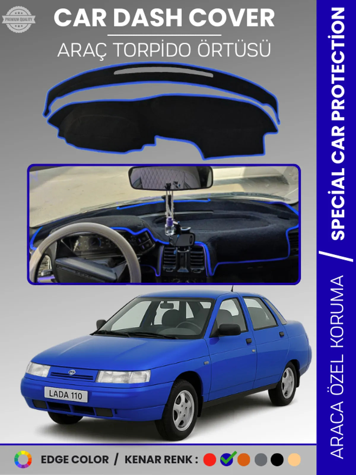 LADA 110 VEGA (1995-2007) Uyumlu Torpido Örtüsü Araca Özel Ön Göğüs Koruma