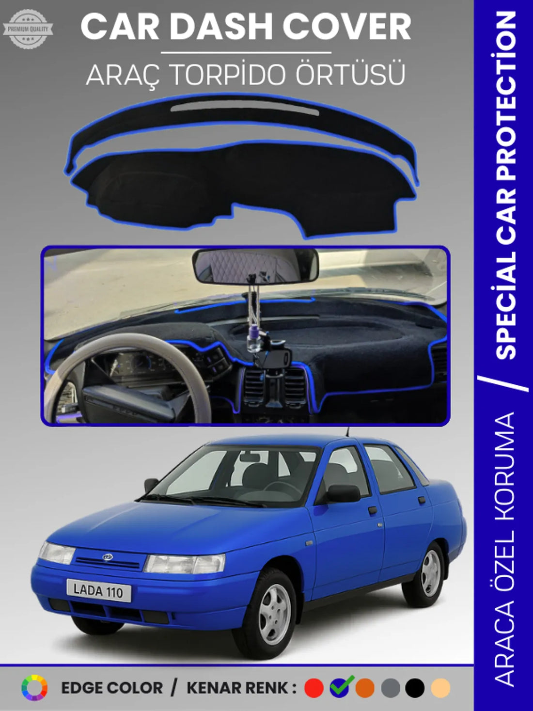 LADA 110 VEGA (1995-2007) Uyumlu Torpido Örtüsü Araca Özel Ön Göğüs Koruma