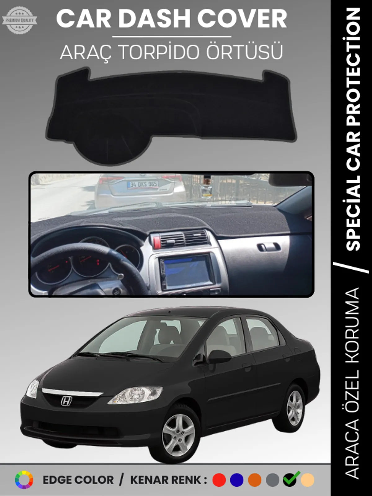 HONDA CITY (2002-2007) Uyumlu Torpido Örtüsü Araca Özel Ön Göğüs Koruma
