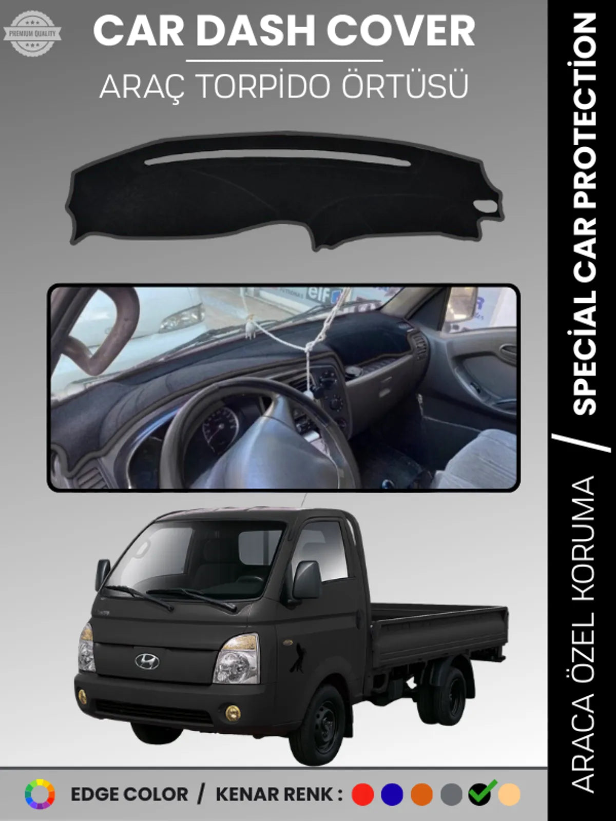 HYUNDAİ H100 PORTER (2004-2019) Uyumlu Torpido Örtüsü Araca Özel Ön Göğüs Koruma