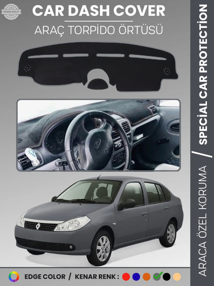 RENAULT SYMBOL 2 AIRBAGLI (2008-2013) Uyumlu Torpido Örtüsü Araca Özel Ön Göğüs Koruma