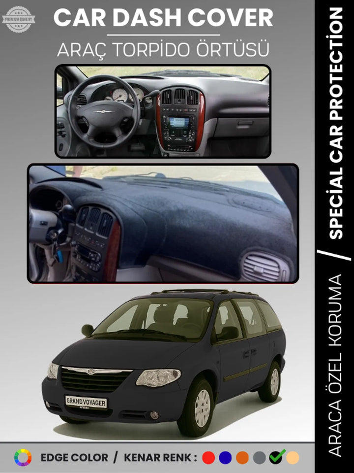 CHRYSLER GRAND VOYAGER (2002-2006) Uyumlu Torpido Örtüsü Araca Özel Ön Göğüs Koruma