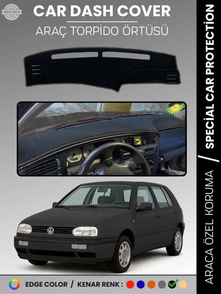 VOLKSWAGEN GOLF 3 MK3 (1991-1998) Uyumlu Torpido Örtüsü Araca Özel Ön Göğüs Koruma