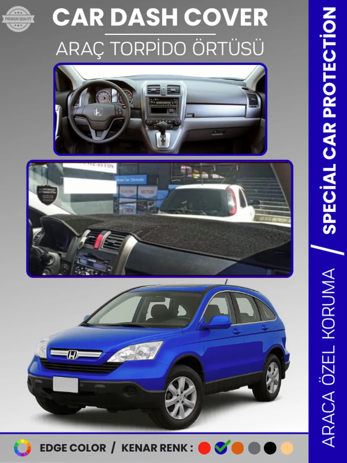 HONDA CR-V (2007-2012) Uyumlu Torpido Örtüsü Araca Özel Ön Göğüs Koruma