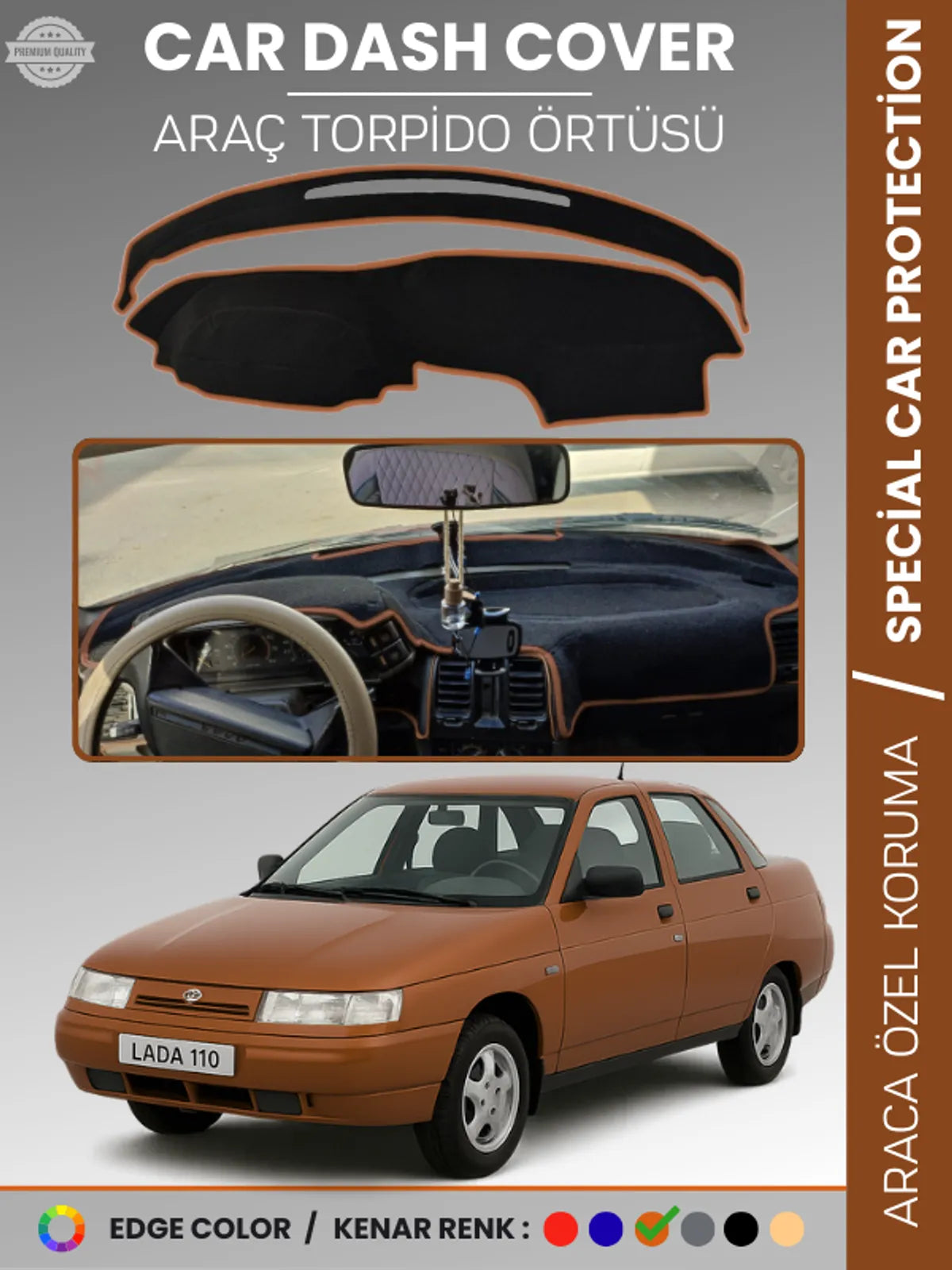 LADA 110 VEGA (1995-2007) Uyumlu Torpido Örtüsü Araca Özel Ön Göğüs Koruma
