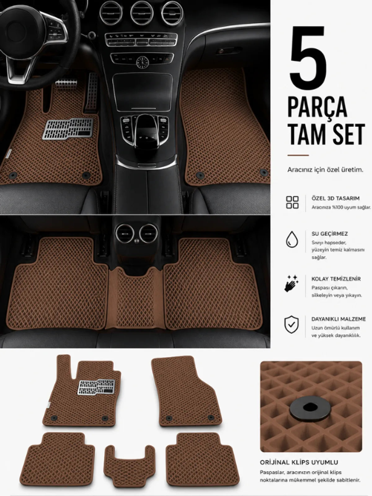 Land Rover Range Rover Sport (2005-2010) Araca Özel EVA Oto Paspas Seti Topukluk Dahil Tam Set