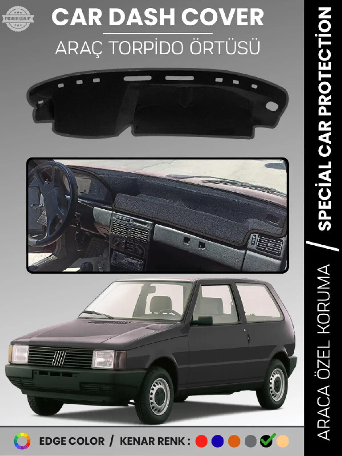 FIAT UNO 60,70 (1983-1995) Uyumlu Torpido Örtüsü Araca Özel Ön Göğüs Koruma
