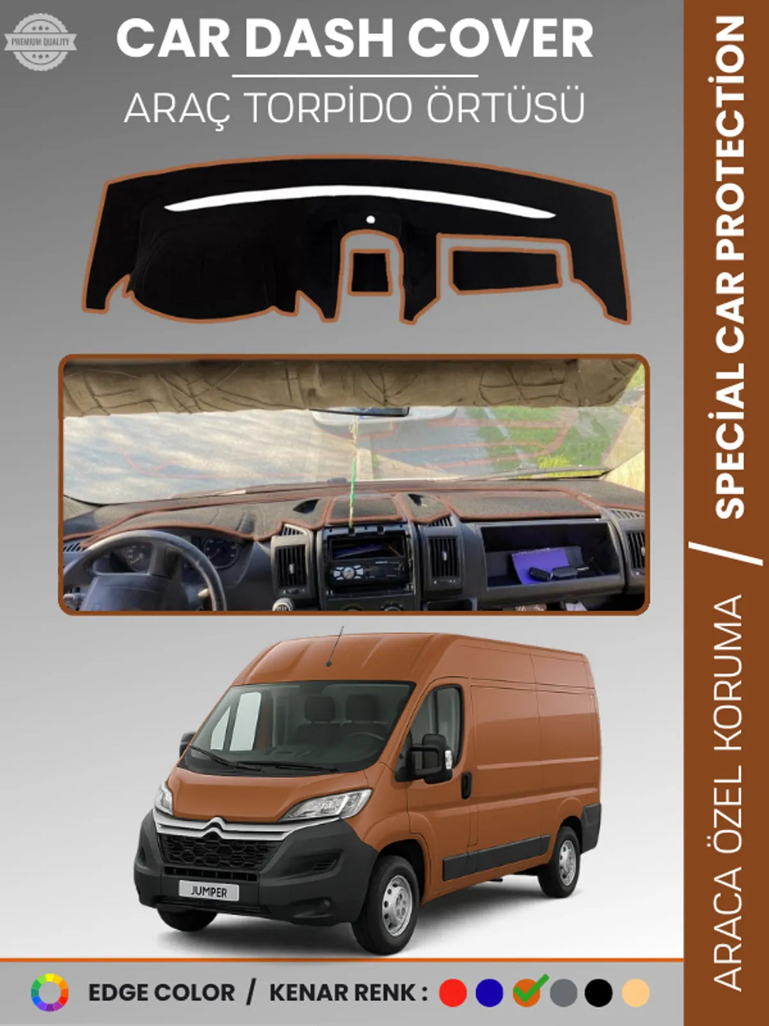 CITROEN JUMPER X290 KASA (2014-2024) Uyumlu Torpido Örtüsü Araca Özel Ön Göğüs Koruma