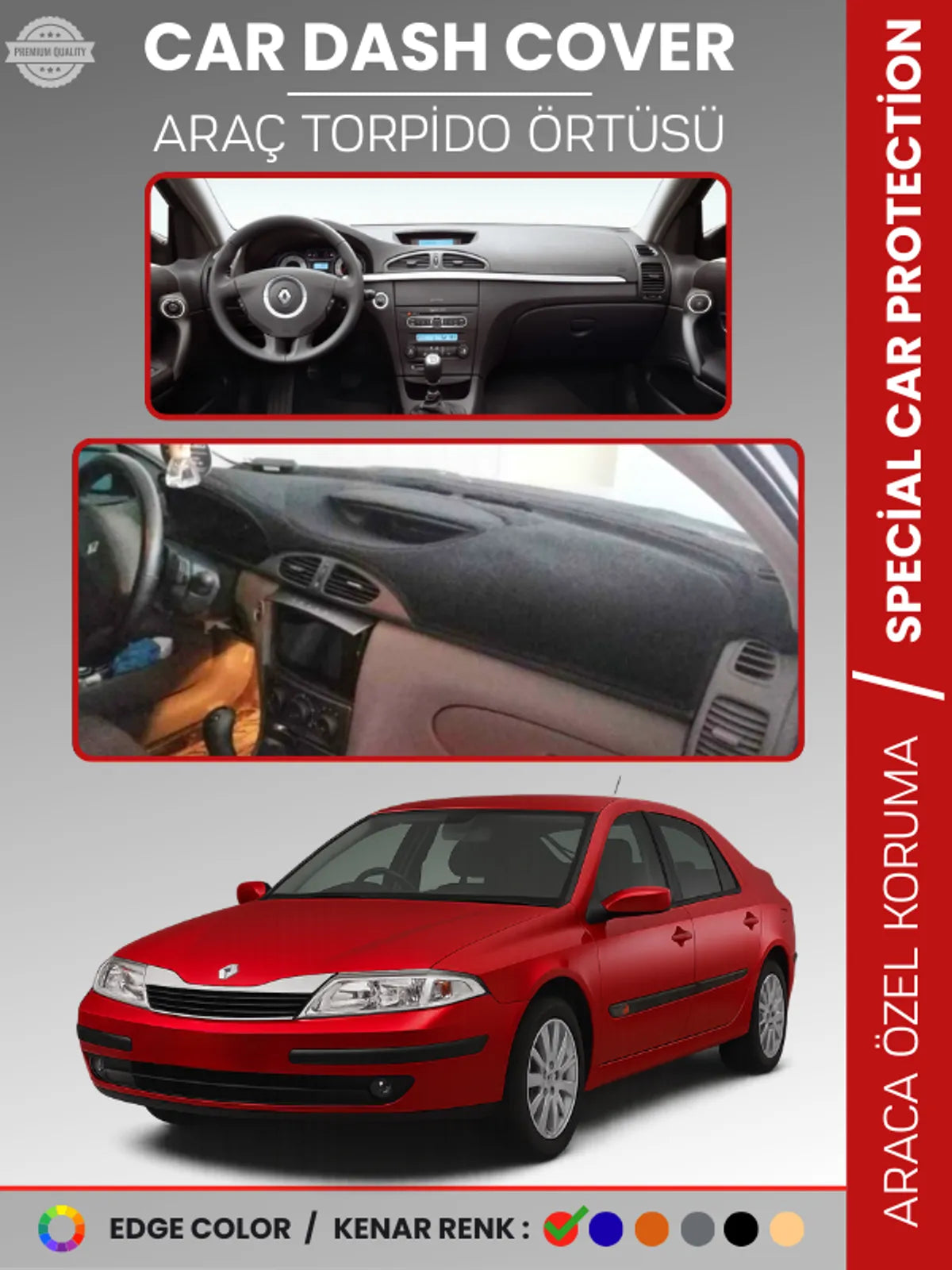 RENAULT LAGUNA 2 (2002-2007) Uyumlu Torpido Örtüsü Araca Özel Ön Göğüs Koruma