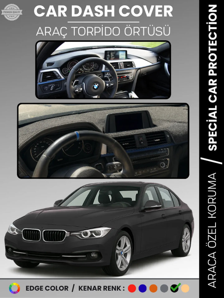 Bmw F30 (2013-2019) Uyumlu Torpido Örtüsü Araca Özel Ön Göğüs Koruma