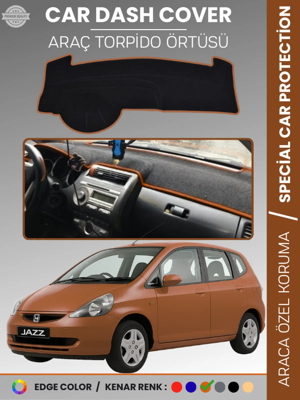 HONDA JAZZ (2002-2007) Uyumlu Torpido Örtüsü Araca Özel Ön Göğüs Koruma