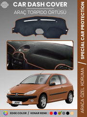 PEUGEOT 206 KÜÇÜK EKRAN (1998-2003) Uyumlu Torpido Örtüsü Araca Özel Ön Göğüs Koruma