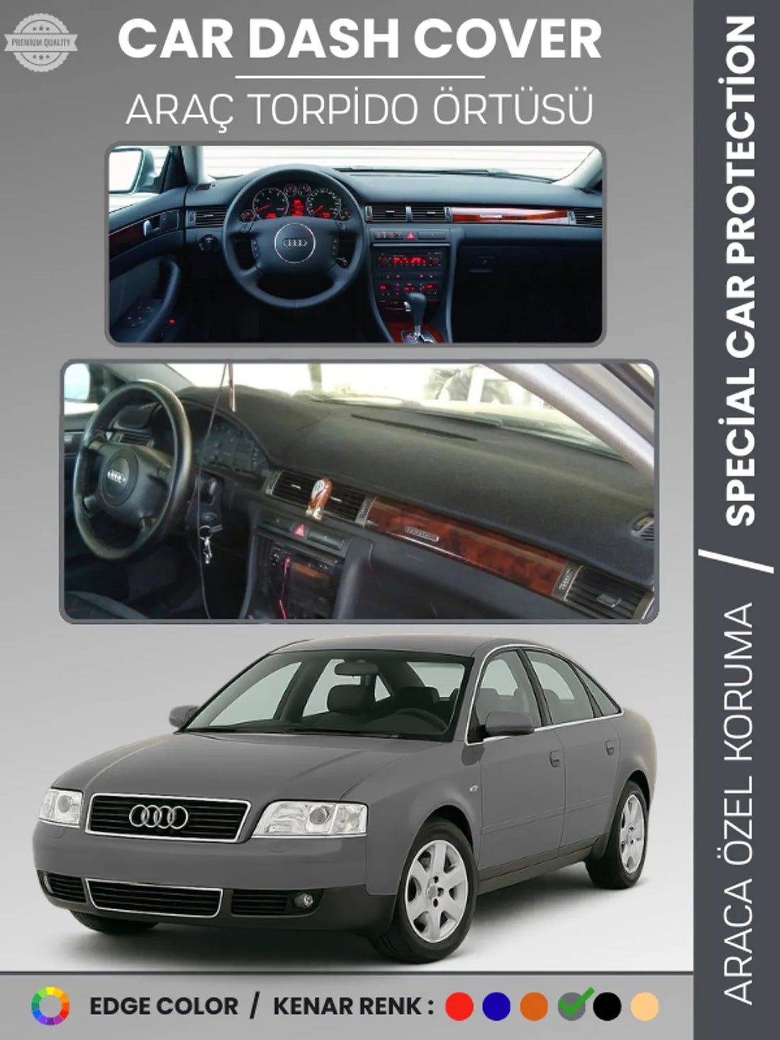 AUDI A6 (1997-2004) Uyumlu Torpido Örtüsü Araca Özel Ön Göğüs Koruma