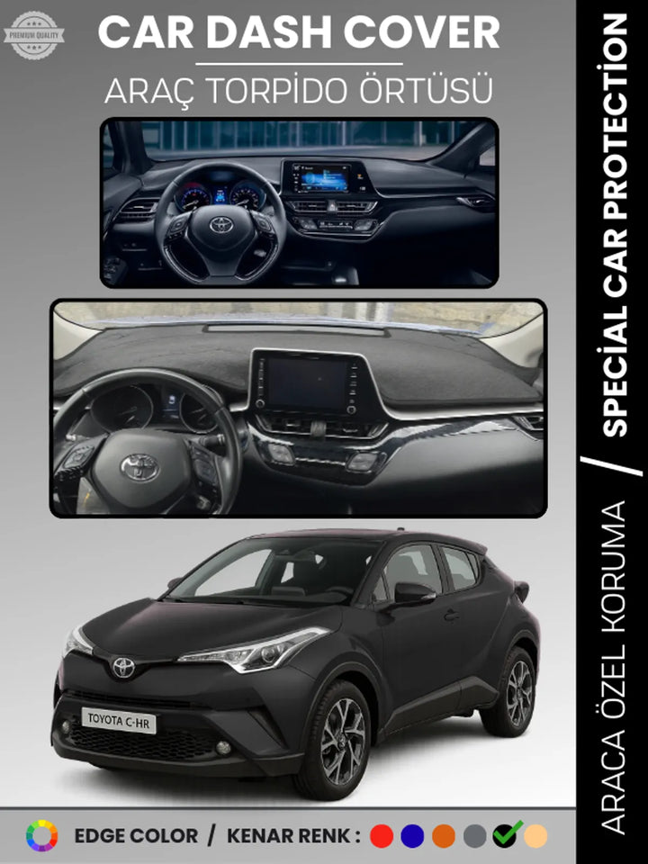 TOYOTA C-HR (2016-2022) Uyumlu Torpido Örtüsü Araca Özel Ön Göğüs Koruma