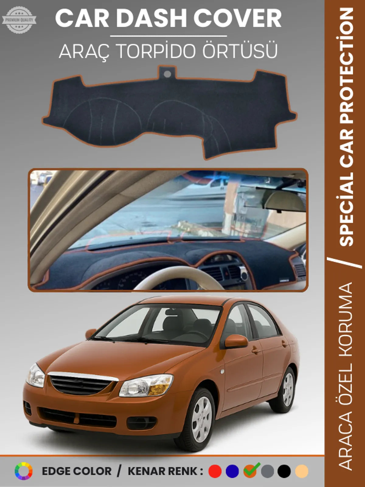 KİA CERATO (2004-2008) Uyumlu Torpido Örtüsü Araca Özel Ön Göğüs Koruma