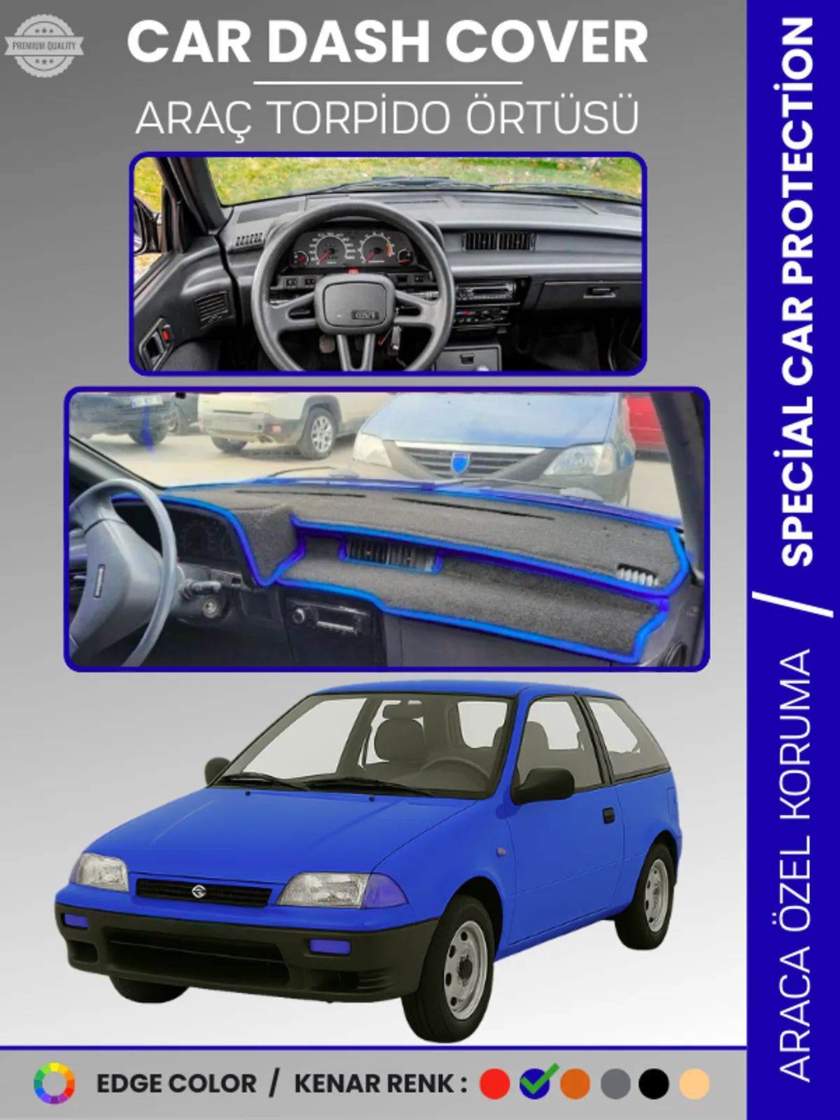 SUZUKI SWİFT (1988-1994) Uyumlu Torpido Örtüsü Araca Özel Ön Göğüs Koruma