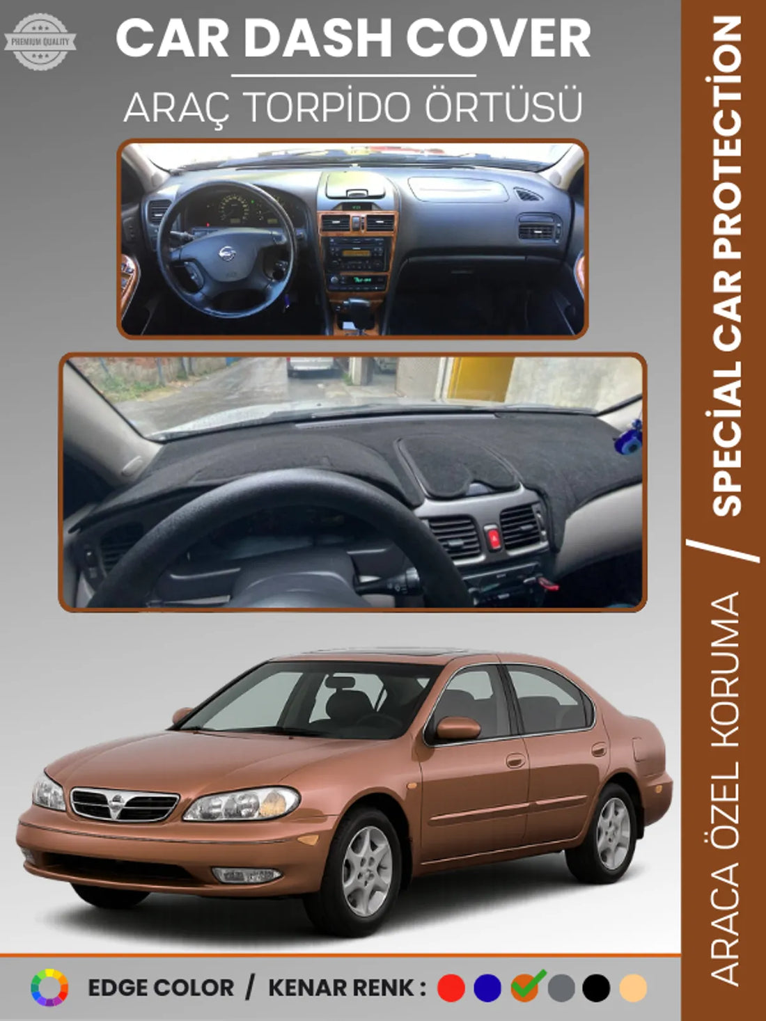 NISSAN MAXIMA A33 (2000-2003) Uyumlu Torpido Örtüsü Araca Özel Ön Göğüs Koruma