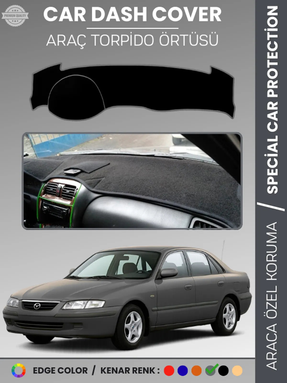 MAZDA 626 (1987-1991) Uyumlu Torpido Örtüsü Araca Özel Ön Göğüs Koruma